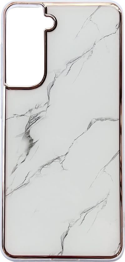 Casemania Hoesje Geschikt voor Samsung Galaxy S23 Wit - Siliconen Marmer Back Cover