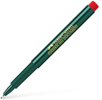 Vezelpen Finepen 1511 - 0,4 mm, Rood - Set van 5 Stuks