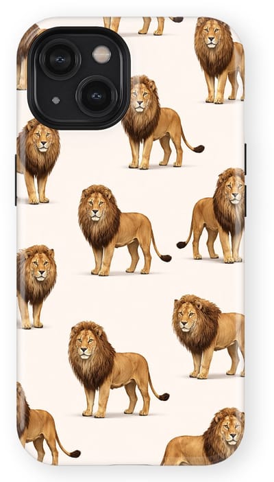 Safari Tough Case geschikt voor iPhone 14 | Premium hoesje met Safari Dieren Design | Geschikt voor Mag | Dieren Print Backcover geschikt voor iPhone 14 Leeuw