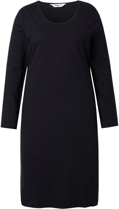 Angel of Style - Dames - Jersey jurk nauwsluitende A-lijn lange mouw - Zwart - Maat 50