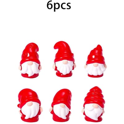 6/12 stuks Schattige Mini Kabouters Rode Kerstbeeldjes voor Doe-het-zelf Sprookjestuin Herfst Winter Thanksgiving Potplant Decoratie Cadeau red