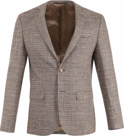 Suitable Prestige Colbert Tollegno Wolmix Bruin - Maat 52 - Heren blazer