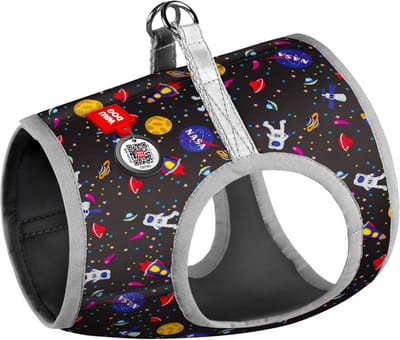 WAUDOG Nasa Harnas / Hondentuigje - Polyester - Reflecterend - Gratis QR tag - S1 - Borstomtrek: 40 - 45 cm - Nekomtrek: 29 - 31 cm (GELIEVE ALVORENS BESTELLEN OPMETEN)
