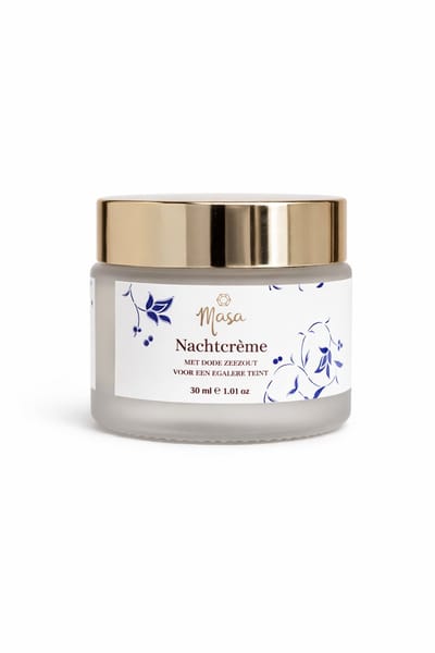 Nachtcrème met Dode Zeezout en Hyaluronic acid | Masa Skincare | Dode Zee Huidverzorging | Vegan & Cruelty free | Made in Jordan