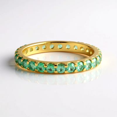 Cavill - Zilveren Vergulde Ring - 27 Colombiaanse Smaragden 1,077 ct Rondslijpsel - Luxe Smaragd Sieraden Dames Groen