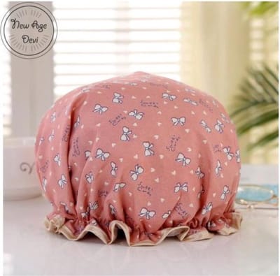 2  x Dikke Douche muts - Shower Cap - Pink Bow - Waterdicht - BadMuts - Dubbele Laag - Douchemuts Haar Cover Bedekking - Vrouwen Benodigdheden DoucheCap Badkamer Accessoires