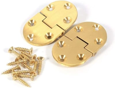 2 Stuks Messing Butler Lade Scharnier Ronde Rand 2-1/2 x 1-1/2 met Schroeven voor Tafel Flip Top en Vouwflap - Goudkleurig Scharnier voor Meubelprojecten