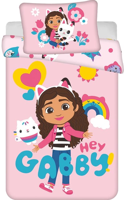 Gabby's Dollhouse dekbedovertrek Hey Gabby- 100 x 135 cm - Katoen