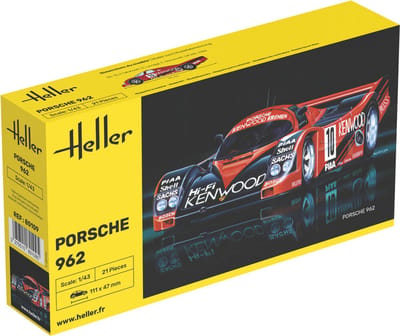 Heller Modelbouwpakket Auto - 80109 Porsche 962 – Rauto Plastic - 1:43 - Modelbouw