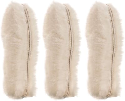3 paar warme wollen inlegzolen, duurzaam en extra zacht, comfortabele en warme winterwol inlegzolen voor jongens en meisjes, beige,EU35