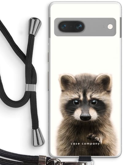 Case Company® - Hoesje met koord geschikt voor Google Pixel 7 hoesje met Koord - Rocco - Telefoonhoesje met Zwart Koord - Bescherming aan alle Kanten en Over de Schermrand