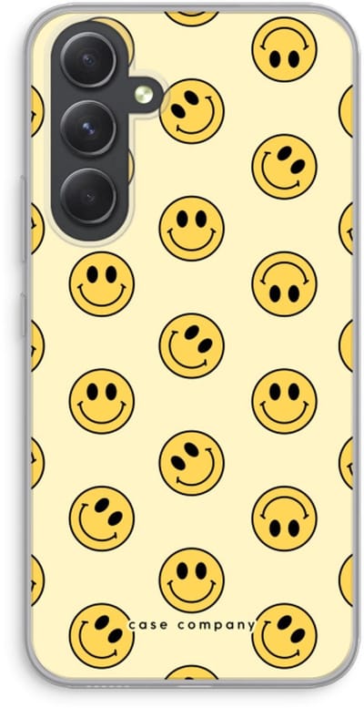 Case Company® - Hoesje geschikt voor Samsung Galaxy A54 hoesje - Smiley N°2 - Soft Cover Telefoonhoesje - Bescherming aan alle Kanten en Schermrand