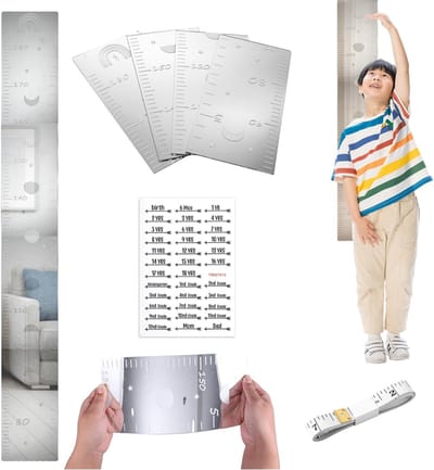 NTH products- Hoogtemeetspiegel 120x15cm - Groeimeter Kind - Acryl Groeimeter - Sticker - Opvouwbaar - Kinderkamer Decoratie