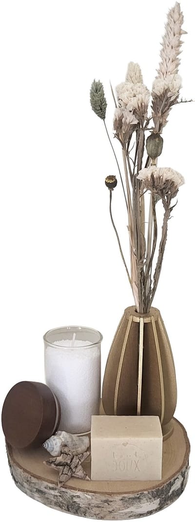 Luxe Cadeauset met Droogbloemen, Kaarsenzand en Ambachtelijke Zeep - Wit - Woondecoratie - Sfeer - Pearlsand - Cadeautip- Natuurlijke ingrediënten