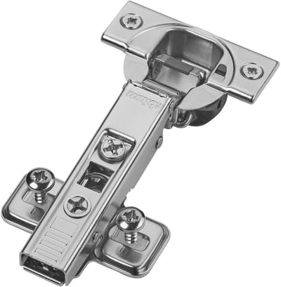 Set BLUM hoekscharnier 71B3580 110° met automatische sluiting incl. montageplaat 174E6100 en speciale schroeven met expansiepluggen (EXPANDO)