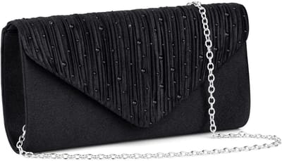 longziming -Dames Glitter Clutch - Zilveren Envelope Tas - Avondtas - Afneembare Ketting - Ruim Hoofdvak - Synthetisch Leer - Glamoureus Design - Veelzijdig Draagcomfort - 1 Stuk