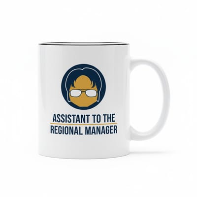Grappige Kantoor Tekst Koffiemok “Assistant to the Regional Manager” – Werkplek Humor Cadeaumok – Keramische Koffiebeker 330 ml