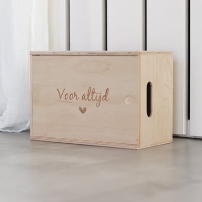 Voor altijd - bewaarkist | 30 x 21 x 15 cm | met schuifdeksel | bewaarbox | memorybox | herinneringskist