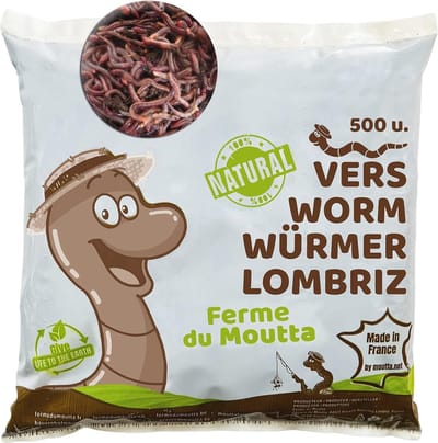 Levende compostwormen voor optimale compost en tuinverbetering - 250g (ca. 500 st.)