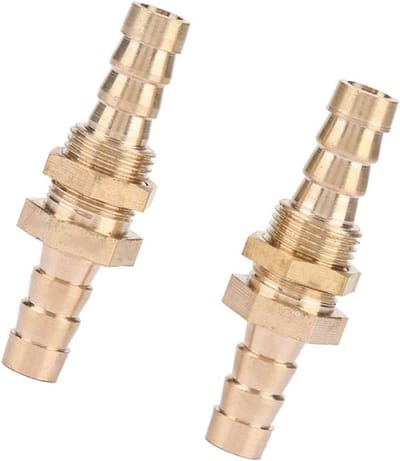 Weerhaak Messing Schot Pijpkoppeling Koppelingspluggen voor 8 mm Slangen - Set van 2 Stuks voor Betrouwbare Verbindingen