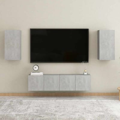 vidaXL - Tv-meubel - 30,5x30x60 - cm - bewerkt - hout - betongrijs