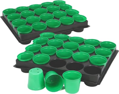 Famanu – 40x kweekpotten met plantentrays - Plantenbak - Zaaibak voor het kweken van planten - Kweekset voor 40 planten - Plantentrays met tray (Plantenpotten set 1)