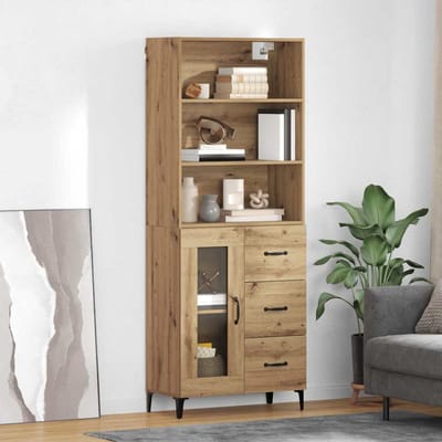 vidaXL - Highboard - Artisan - Eiken - 69,5 - x - 34 - x - 180 - cm - Bewerkt - hout