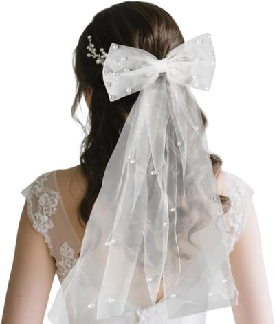 Elegante Bruidsluier met Parels en Kant voor Trouwdag - Perfecte Accessoires voor Vrouwen en Bruidsmeisjes tijdens Vrijgezellenfeest