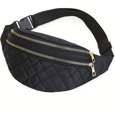 Heuptas Dames Heren Waterdicht Zakje Casual Borst Handtas Unisex Sport Reizen Portemonnee Ruit Heuptas Buiktassen Etui zwart