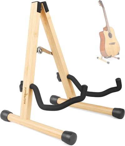 Houten Gitaarstandaard voor Akoestische en Elektrische Gitaren, Opvouwbare Houder, Verstelbaar voor Bas, Mandoline, Banjo en Ukulele