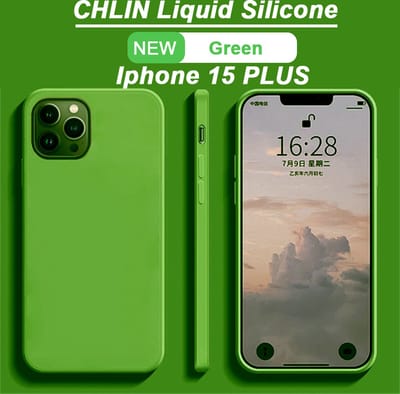 CL CHLIN Siliconen Hoesje voor iPhone 15 Plus – Groen – Zachte Binnenvoering – Verhoogde Randen