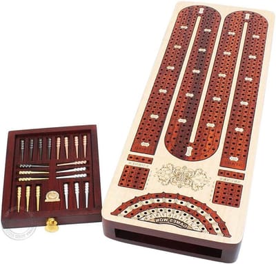 Cribbage Bord - Scorebord Spel - Spel Speelplezier - 4 Speler Tracks - 135 inch - Natuurlijk Hout