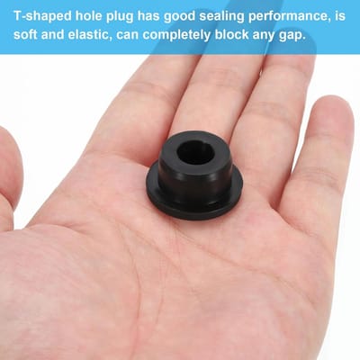 6x Ronde Rubberen Gatstoppers Zwart voor 21mm Gat - Waterdichte Siliconen Afsluitpluggen
