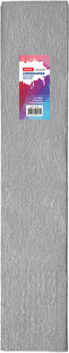CREAKIT. Crêpepapier – 50 x 100 cm – Knutselen voor Kinderen en Volwassenen – Knutselpapier – Gekleurd Tekenpapier – Vloeipapier – Crepe Papier – Metallic Zilver