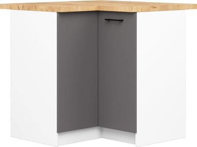 Hoek Keukenkast modulaire OLIWIA S90/90 / Onderkast / AKORD Furniture Factory / Wit - Grafietgrijs / 90 x 85 x 46 cm