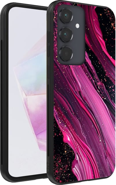 Smartphonica Telefoonhoesje geschikt voor Samsung Galaxy A35 met marmer opdruk - TPU backcover case marble design - Paars Roze geschikt voor Samsung Galaxy A35