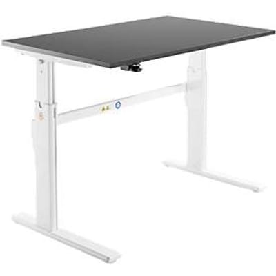 Schäfer Shop  Select Bureau, elektrisch in hoogte verstelbaar, rechthoekig, C-poot, grafiet/wit, B 1200 mm