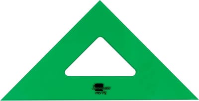 Geodriehoek - Tekendriehoek Liniaal - Nauwkeurig Tekenen - Transparant Kunststof - 21 cm - Groen