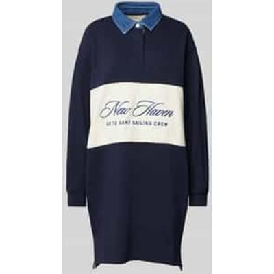 Knielange sweatjurk met logostitching