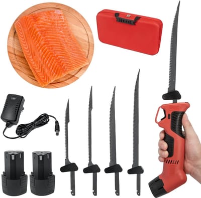 Core® Elektrisch Broodmes - Elektrisch Mes Met Vingerbescherming – Broodsnijder Incl. Twee Roestvrijstalen Messen - Rood/Zwart - 44cm x 25cm x 10cm