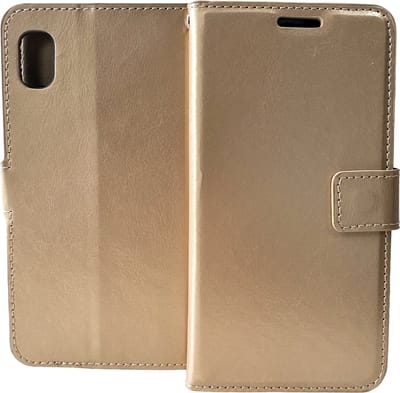 Bookcase Geschikt voor: Samsung Galaxy A10 - Goud - portemonee hoesje