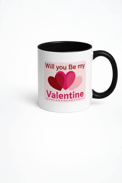 Valentijn Mok 'Will you Be my Valentine' met Harten Design - Romantisch Cadeau