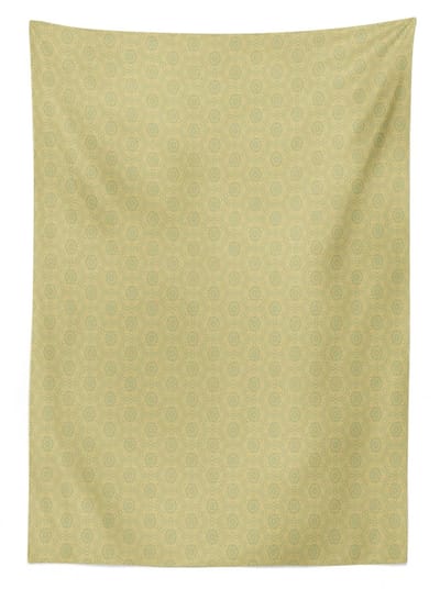 ABAKUHAUS Arabeske tafellaken – 140x200 cm – Khaki pauwengroen – Satijnmix