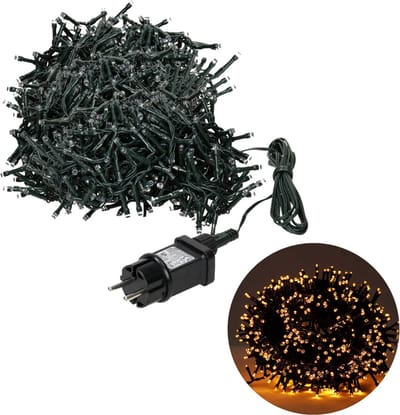 Cheqo® Kerstboomverlichting - Micro Clusterverlichting - Kerstlampjes - Led Verlichting - Kerstverlichting voor Binnen en Buiten - 800 LED - 16 Meter - 8 Lichtfuncties + Geheugen - Extra Warm Wit