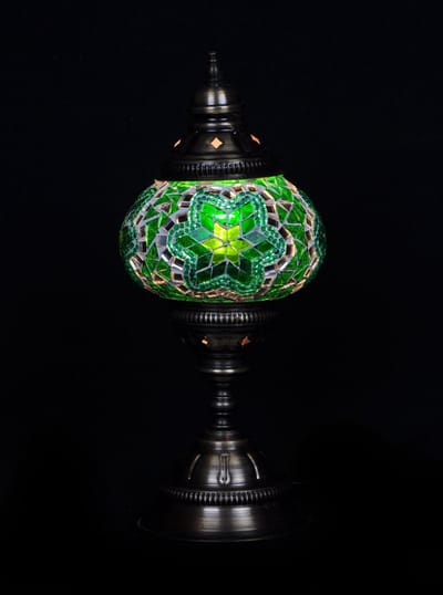 Turkse Lamp - Tafellamp - Mozaïek Lamp - Marokkaanse Lamp - Oosters Lamp - Authentiek - Handgemaakt - Groen
