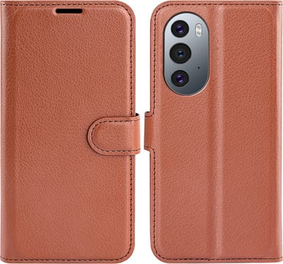 MobyDefend Hoesje - Geschikt voor Motorola Edge 30 Pro - Kunstleren Wallet Book Case (Sluiting Voorkant) - Bruin