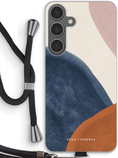 Case Company® - Hoesje met koord geschikt voor Samsung Galaxy S24 Plus hoesje met Koord - Geo #1 - Telefoonhoesje met Zwart Koord - Bescherming aan alle Kanten en Over de Schermrand