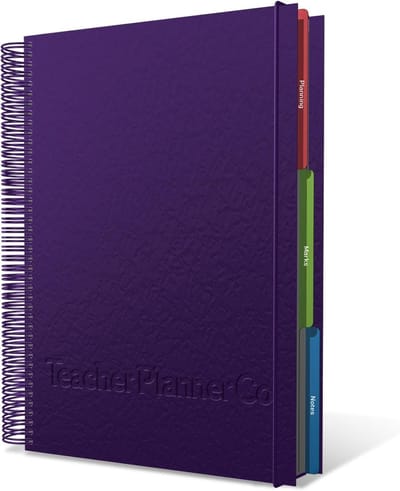 Lila Leren Leraar Schoolplanner A4 Voor 6 Periodes 2025-2026