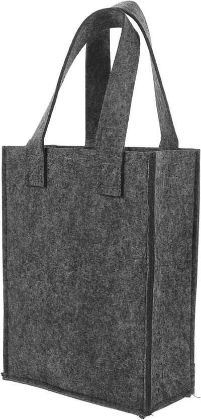Praktische wijn tas voor 2 flessen, hoogwaardige vilt draagtas, cadeau voor wijnliefhebbers, grijs, 24.00X18.00X8.50CM, modern design, duurzaam en stijlvol