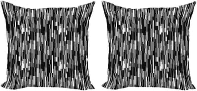 ABAKUHAUS Zwart-Wit Kussenhoes Set – 2x60x60 cm – Dubbelzijdig Digitaal Bedrukt, Rits